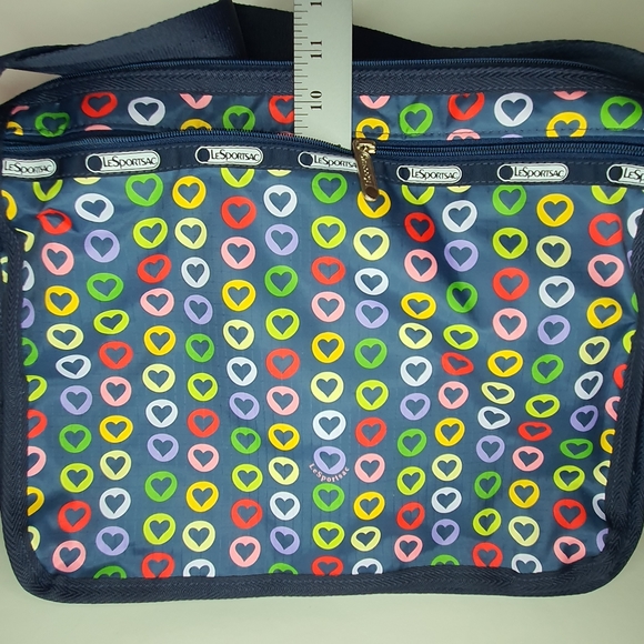 LeSportSac "Go Go Navy" Deluxe Everyday Bag Messenger/Crossbody Bag + pouch NWT - Picture 7 of 14